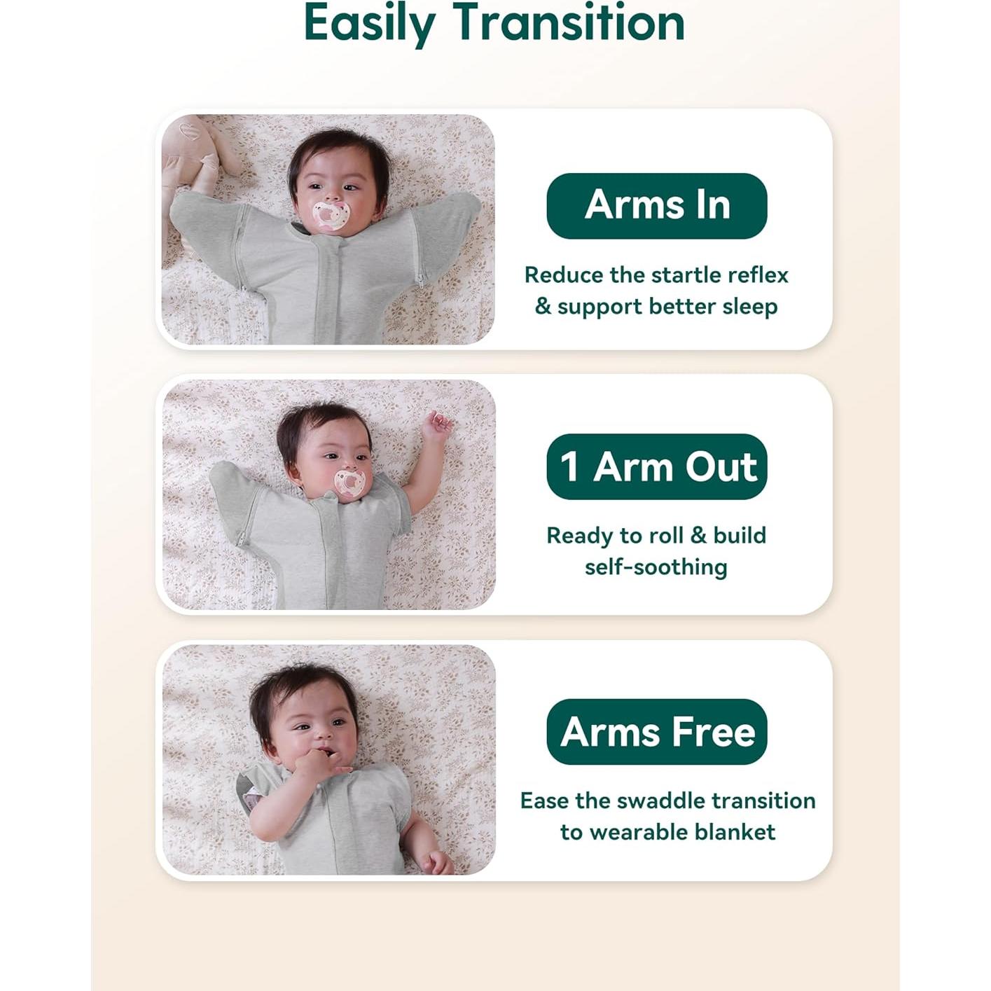 Saco de Dormir BABELIO para Bebés 0-3 Meses Gris Oscuro