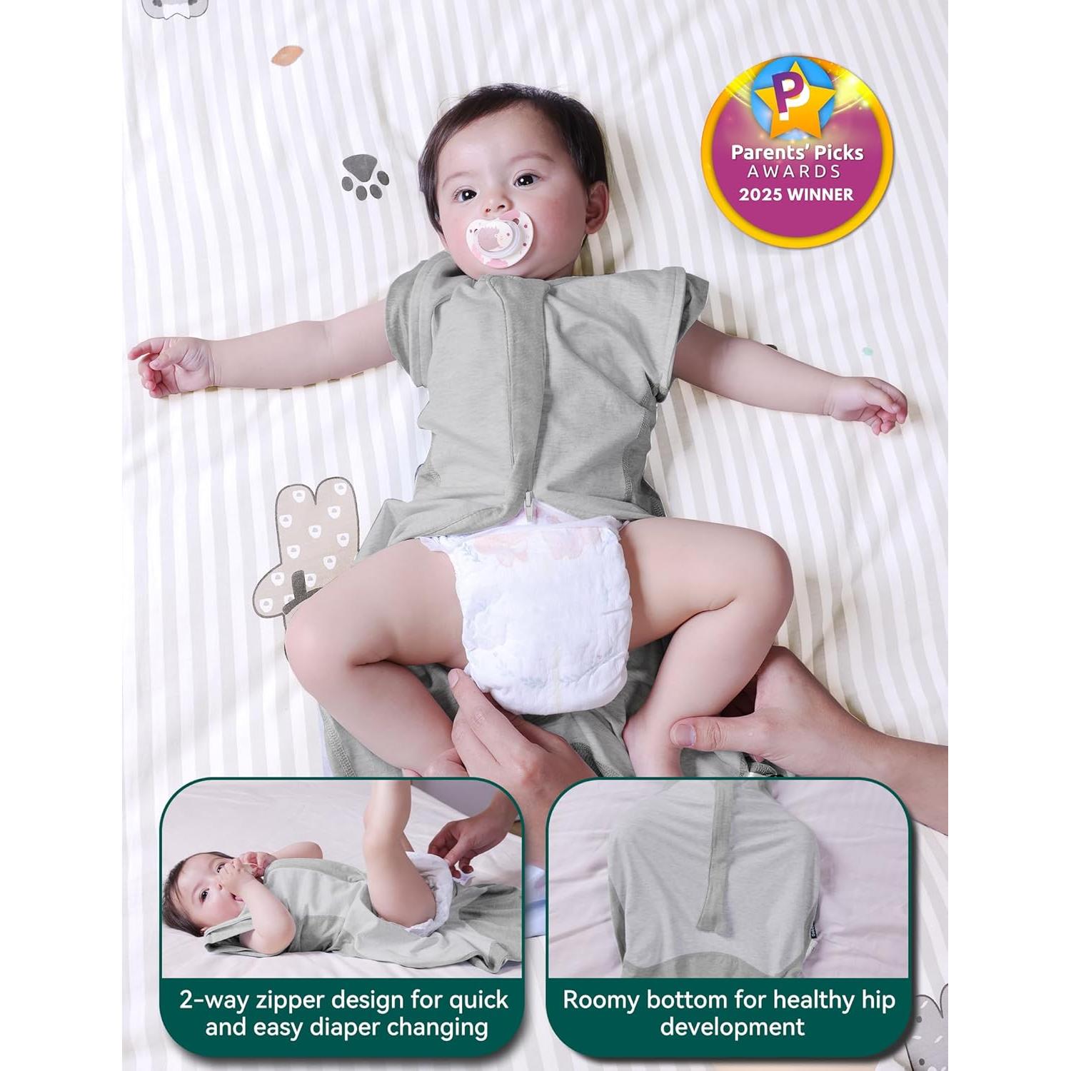 Saco de Dormir BABELIO para Bebés 0-3 Meses Gris Oscuro
