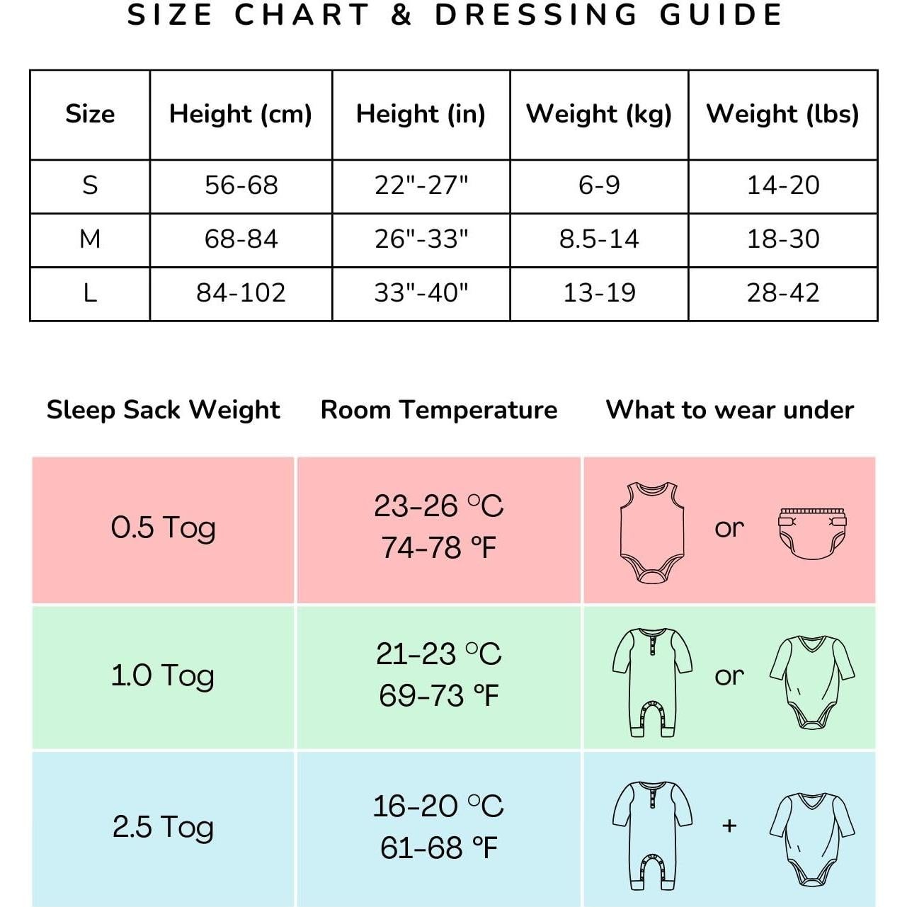 Saco de dormir unisex 1.0 TOG Bambú 6-18 meses con cremallera