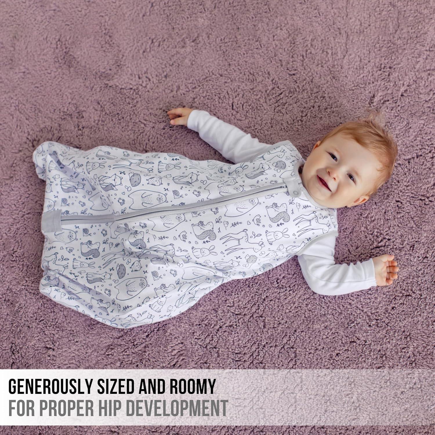 Saco de Sueño Bebé 1.0 TOG Algodón Orgánico Paquete de 2