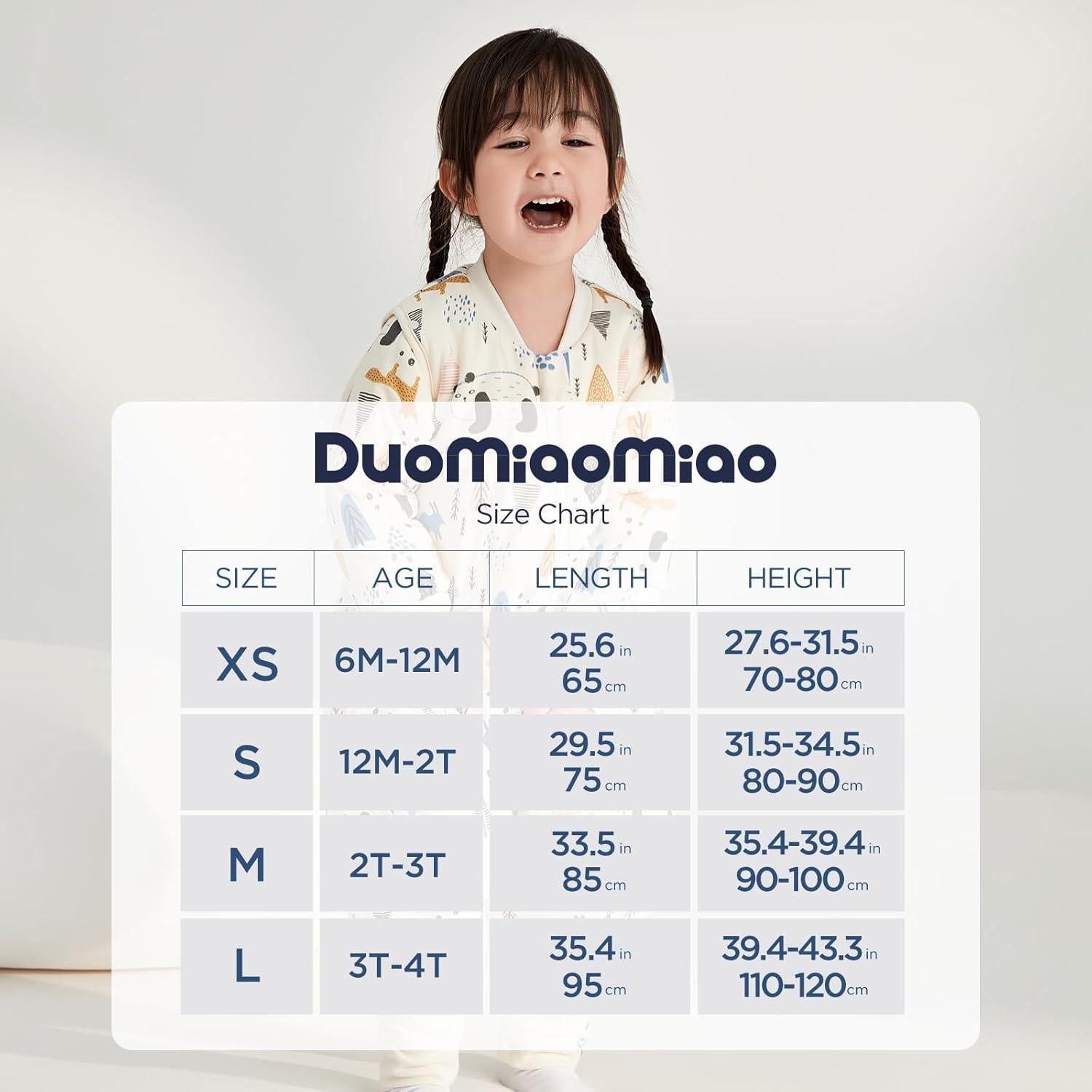 Saco de Dormir para Bebé Unisex Duomiaomiao 3.5 TOG Algodón