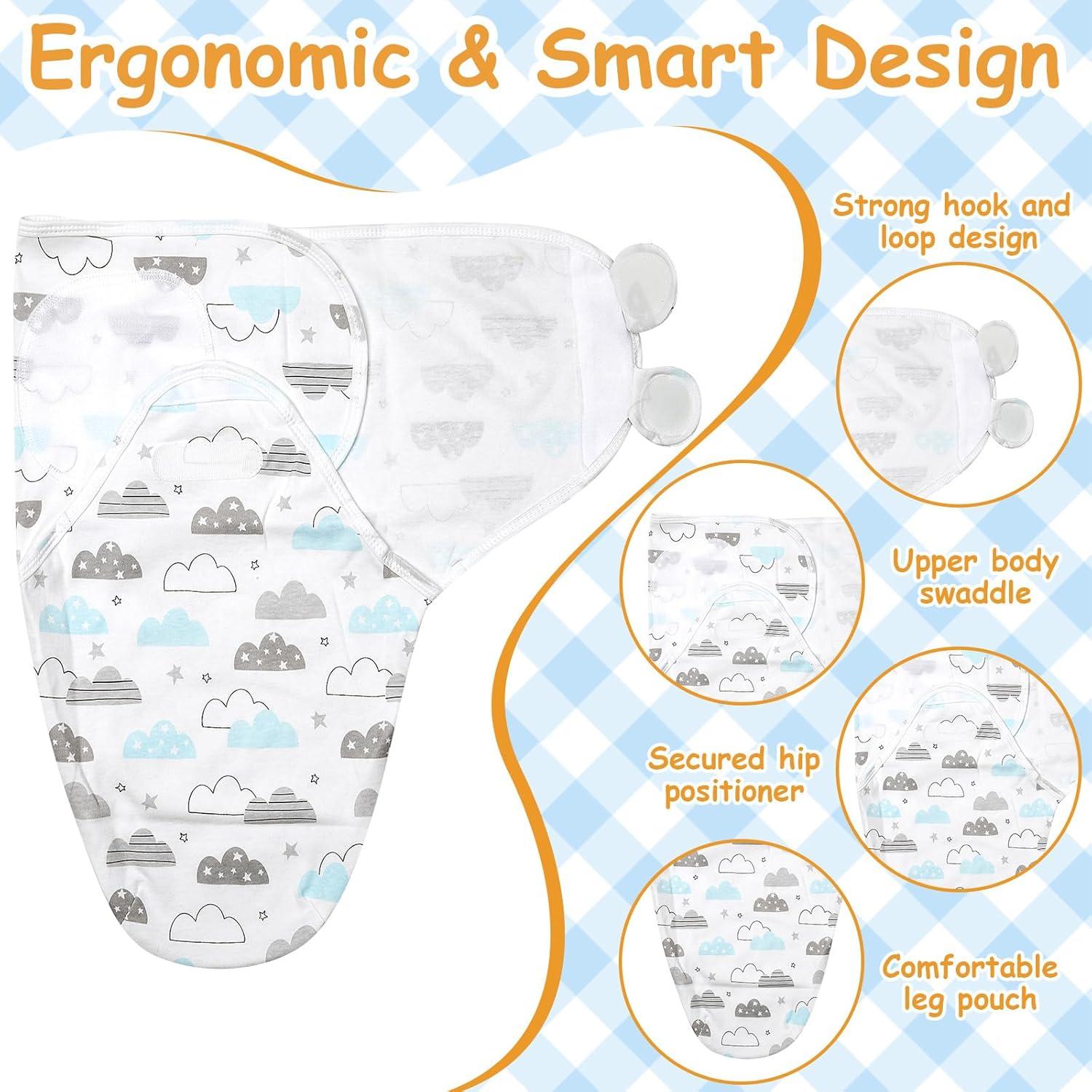Paquete de 6 Mantitas de Envolver Bebé Ramede Algodón 73x50cm