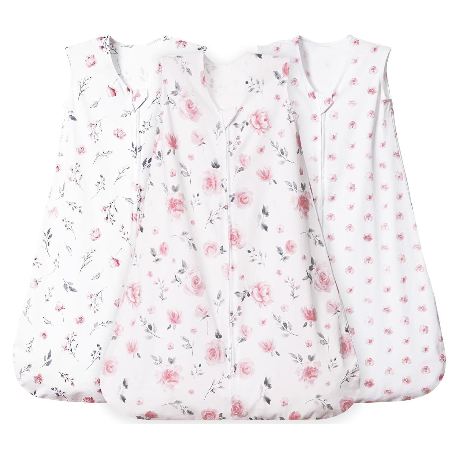 Saco de Dormir para Bebés David 100% Algodón Orgánico Floral Mediano