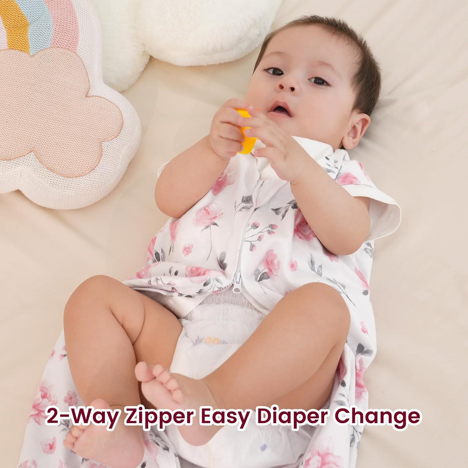 Saco de Dormir para Bebés David 100% Algodón Orgánico Floral Mediano