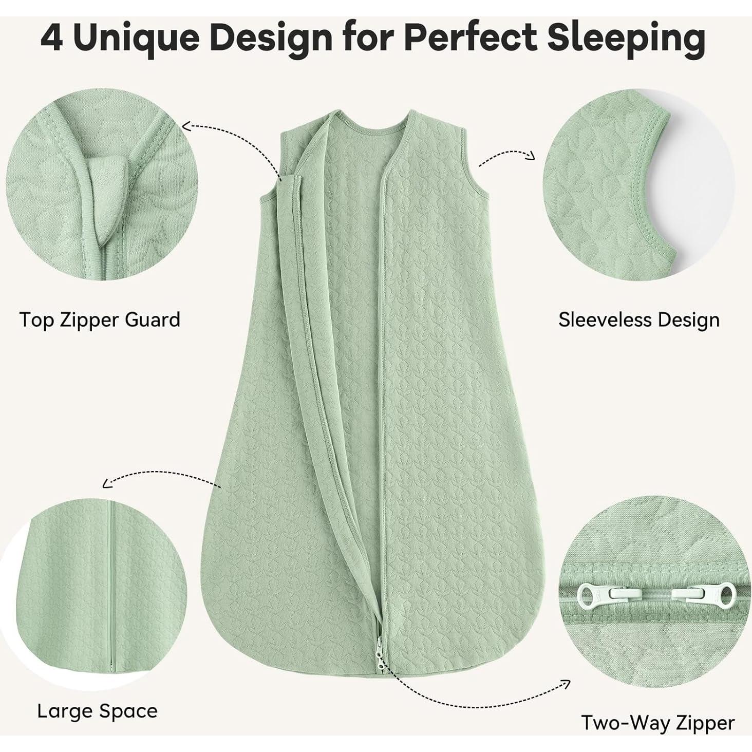 Saco de Sueño Acolchado Unnivoll 1.0 Tog Verde 6-12 Meses