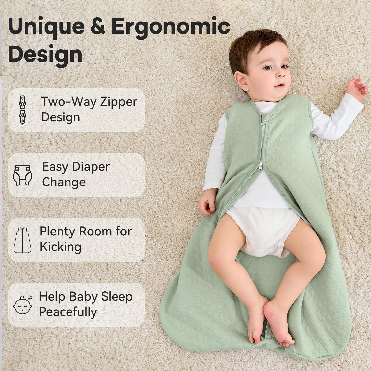 Saco de Sueño Acolchado Unnivoll 1.0 Tog Verde 6-12 Meses