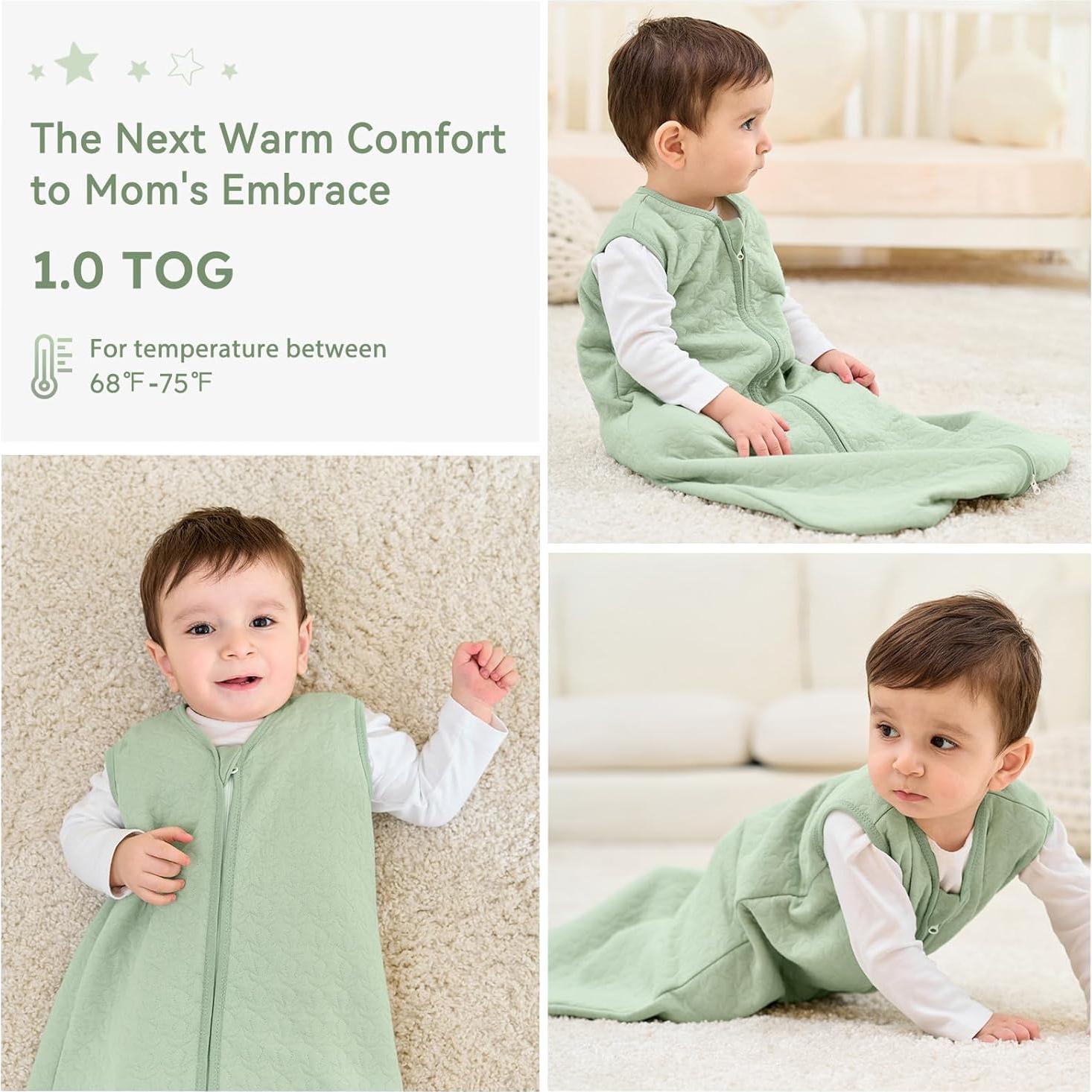 Saco de Sueño Acolchado Unnivoll 1.0 Tog Verde 6-12 Meses