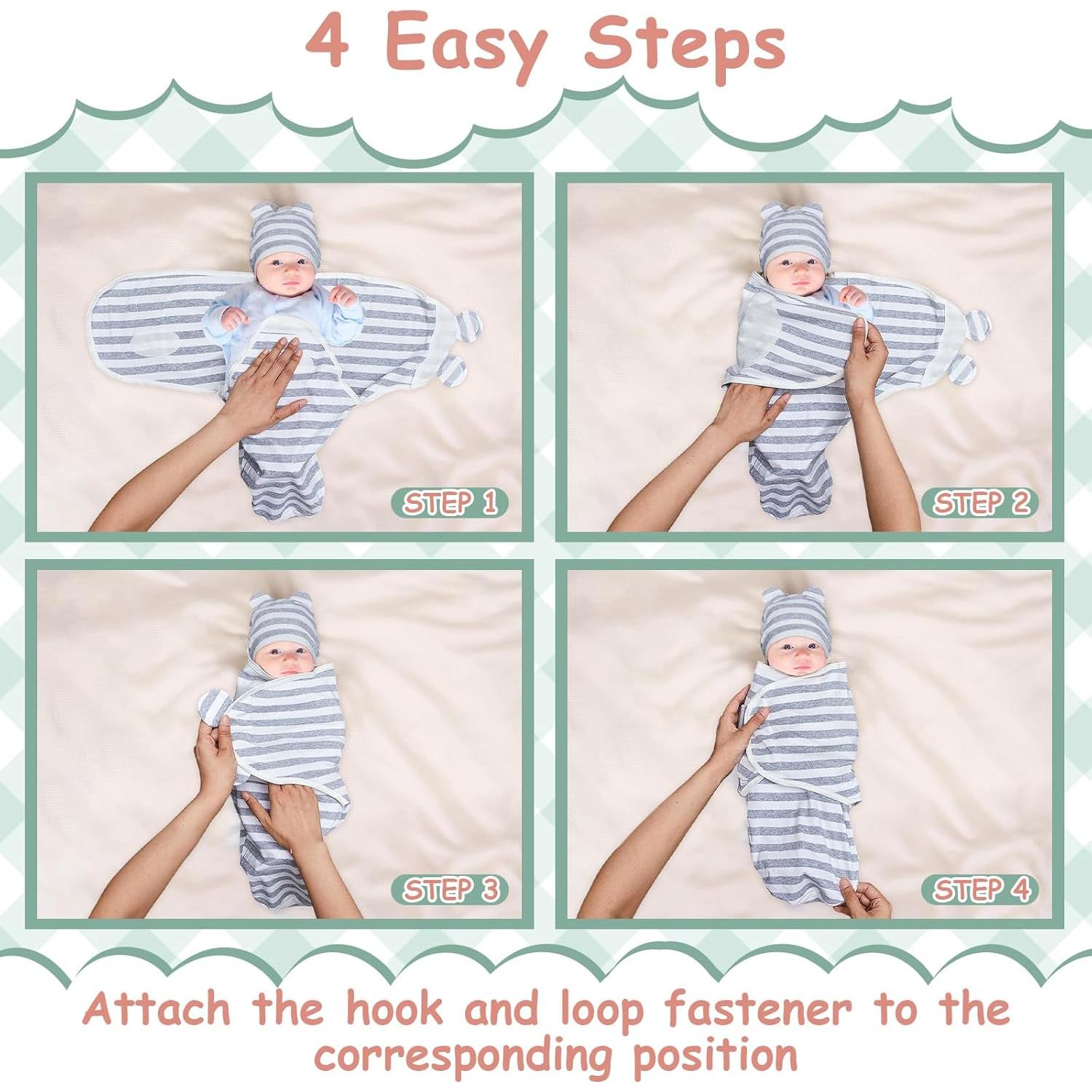 Paquete de 6 Envueltos de Algodón Ramede para Bebés Prematuros