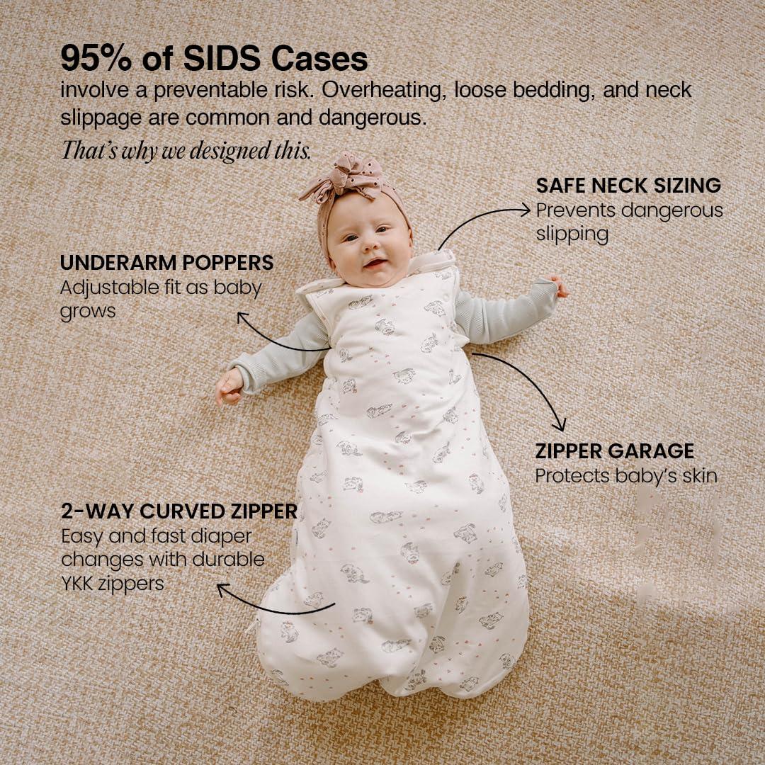 Saco de Sueño Ouch Baby 0.5 TOG Algodón para Bebés 0-6 Meses