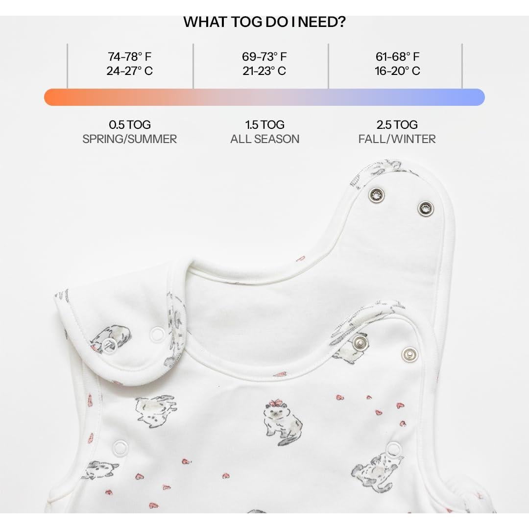 Saco de Sueño Ouch Baby 0.5 TOG Algodón para Bebés 0-6 Meses
