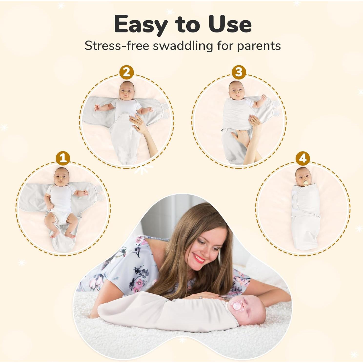 Saco de Envolver Mama Cheetah 4-Pack Algodón Orgánico 0-3 Meses