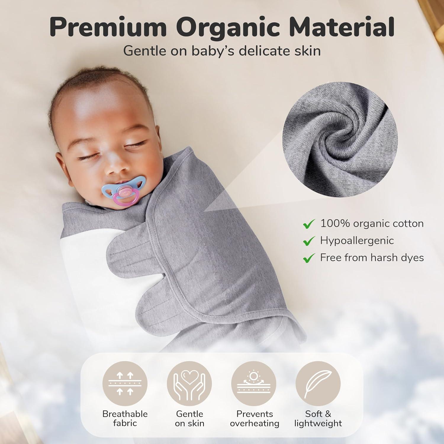 Saco de Envolver Mama Cheetah 4-Pack Algodón Orgánico 0-3 Meses