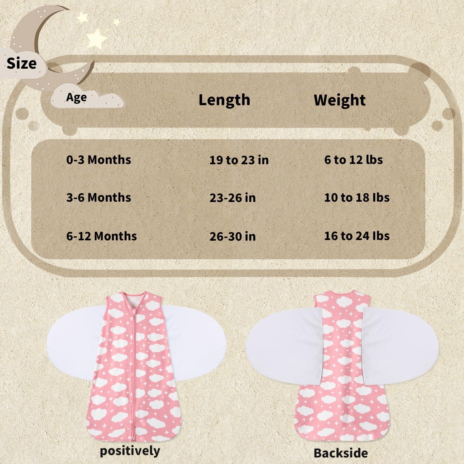 Saco de Sueño GUNTAIL para Bebés 3-6 Meses Algodón Nubes