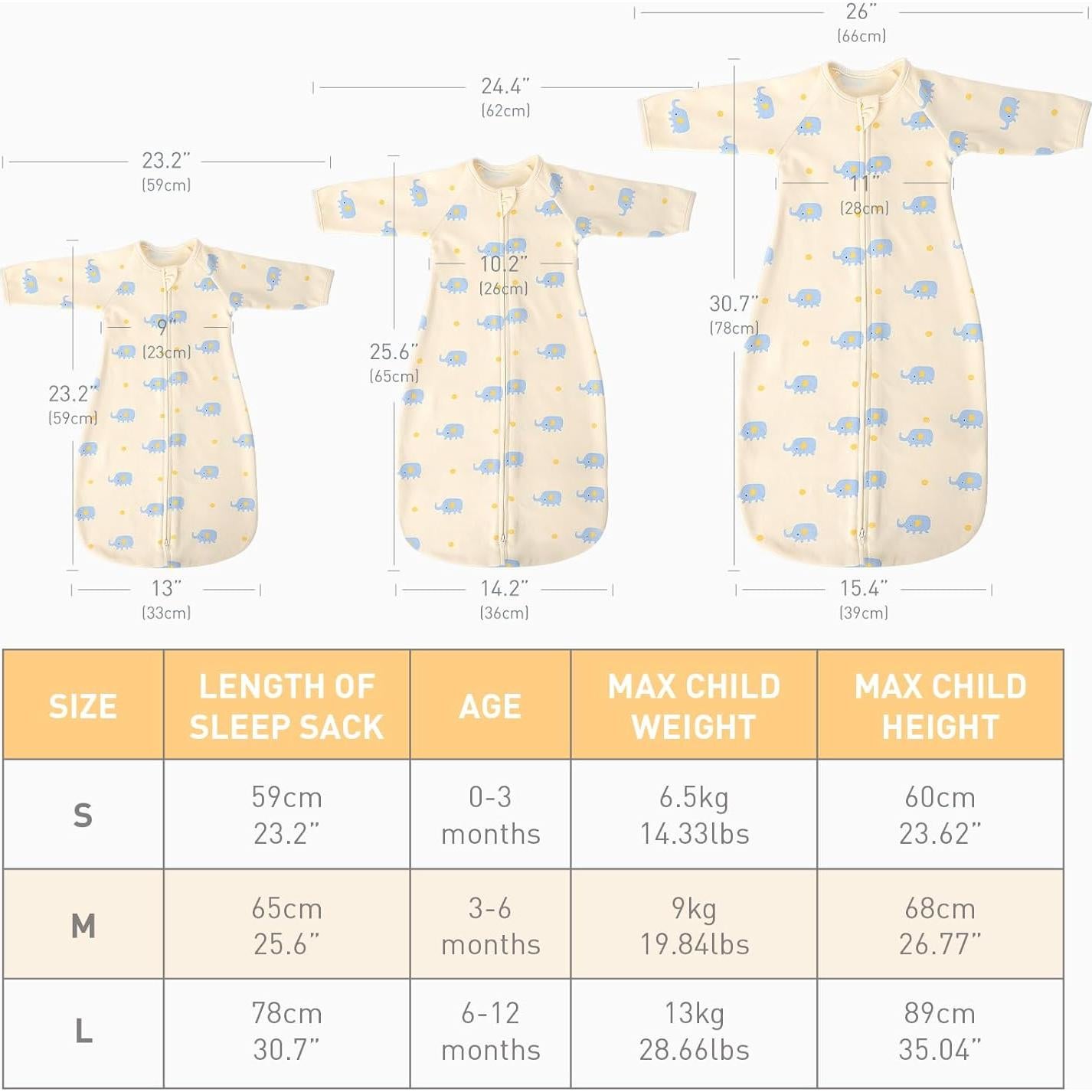 Saco de Dormir Transicional Amrcbb 1.5 Tog para Bebés