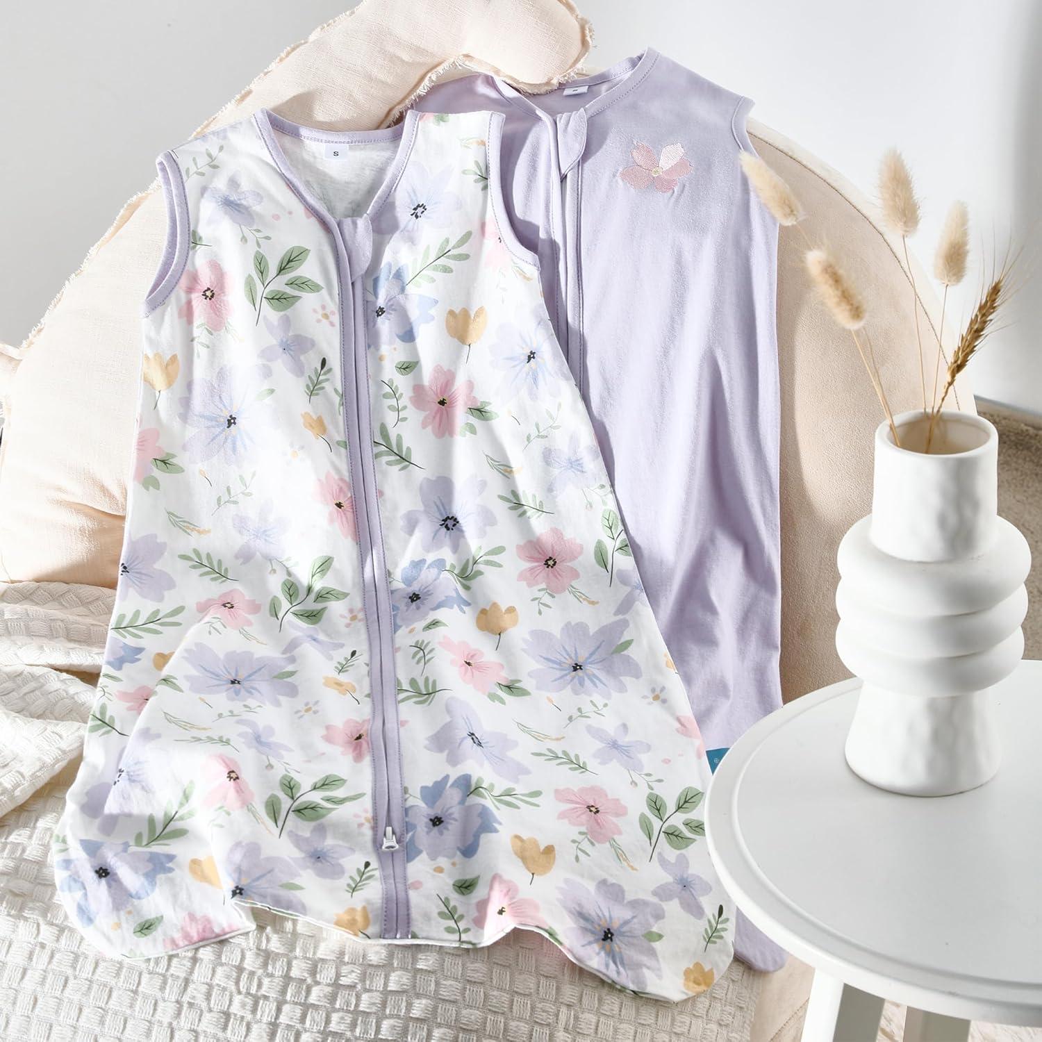 Saco de Sueño TILLYOU 6-12 Meses 0.5 TOG Algodón Ligero