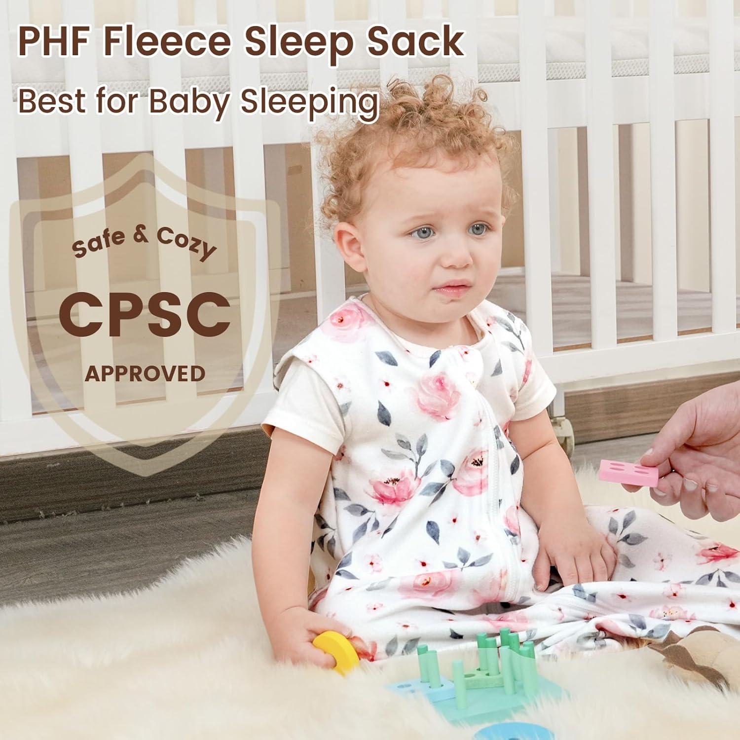 Saco de dormir PHF para bebés 6-12 meses, floral, 2 piezas