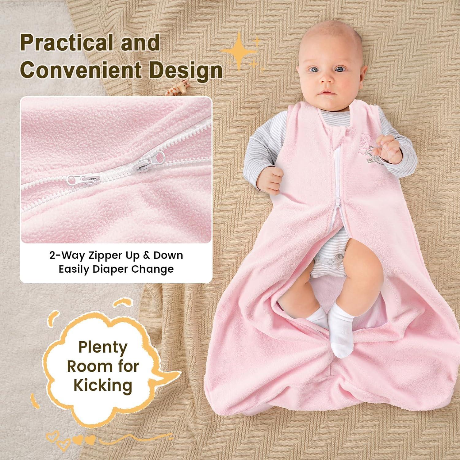 Saco de dormir PHF para bebés 6-12 meses, floral, 2 piezas