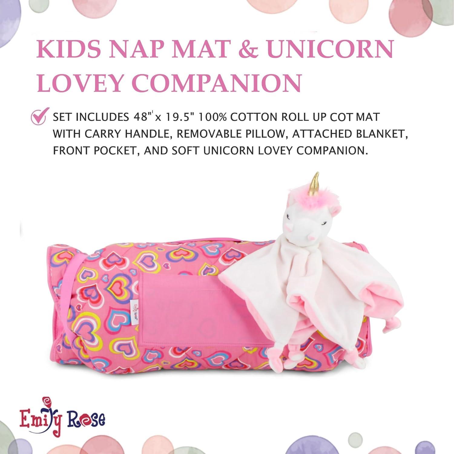 Colchoneta Infantil Emily Rose con Manta y Peluche Unicornio