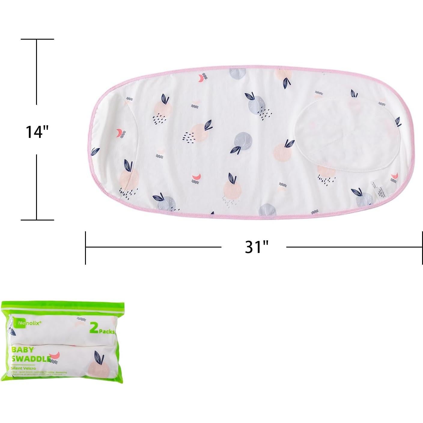 Paquete de 2 mantas envolventes Nenolix para bebés 0-6 meses