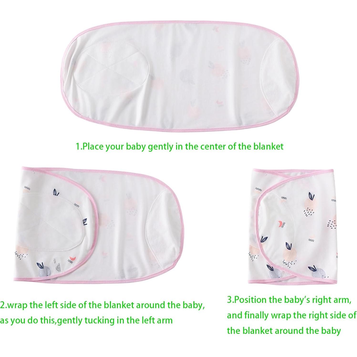 Paquete de 2 mantas envolventes Nenolix para bebés 0-6 meses