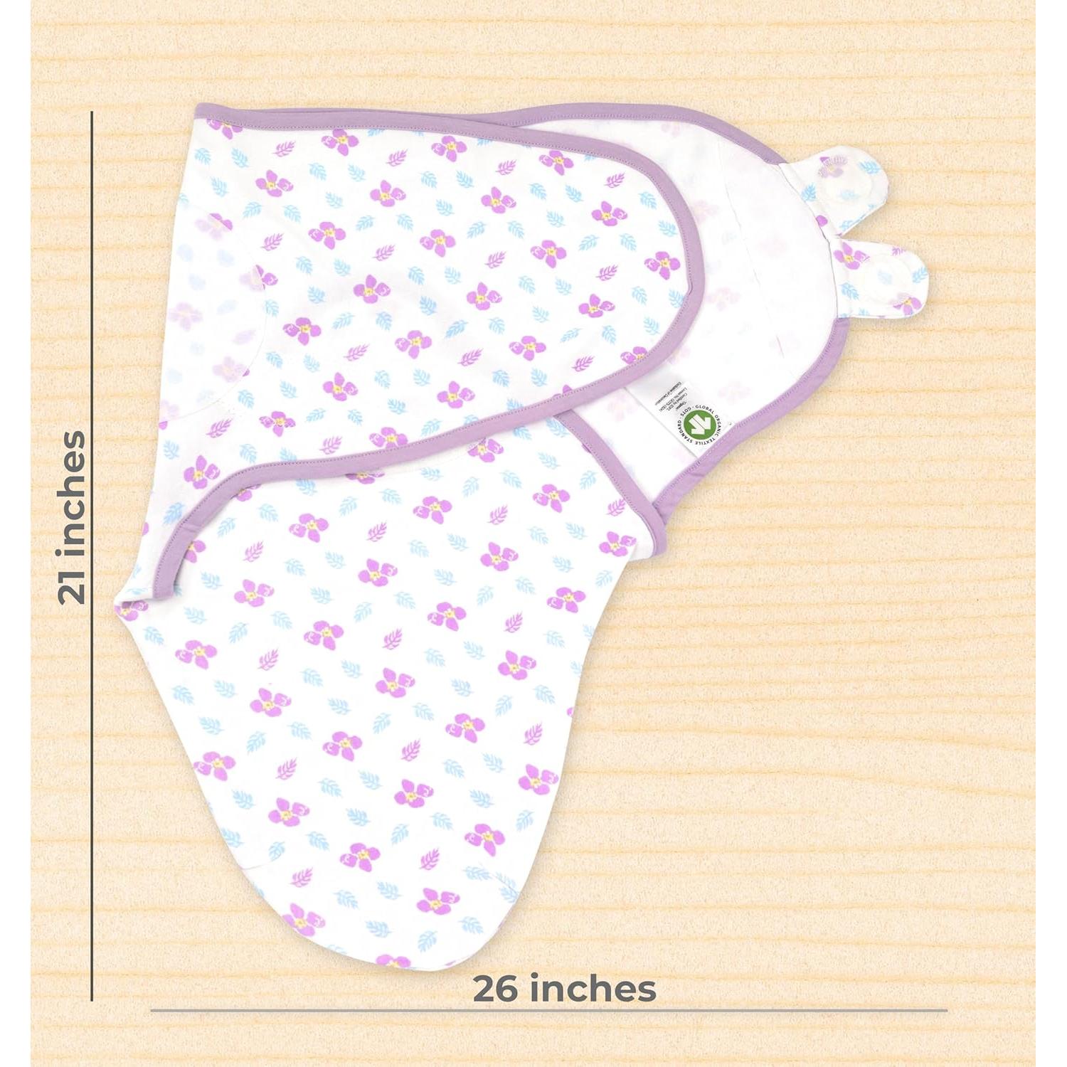 Mantas para Envolver Recién Nacidos Bublo Baby - Paquete de 3 Algodón Orgánico 0-3 meses