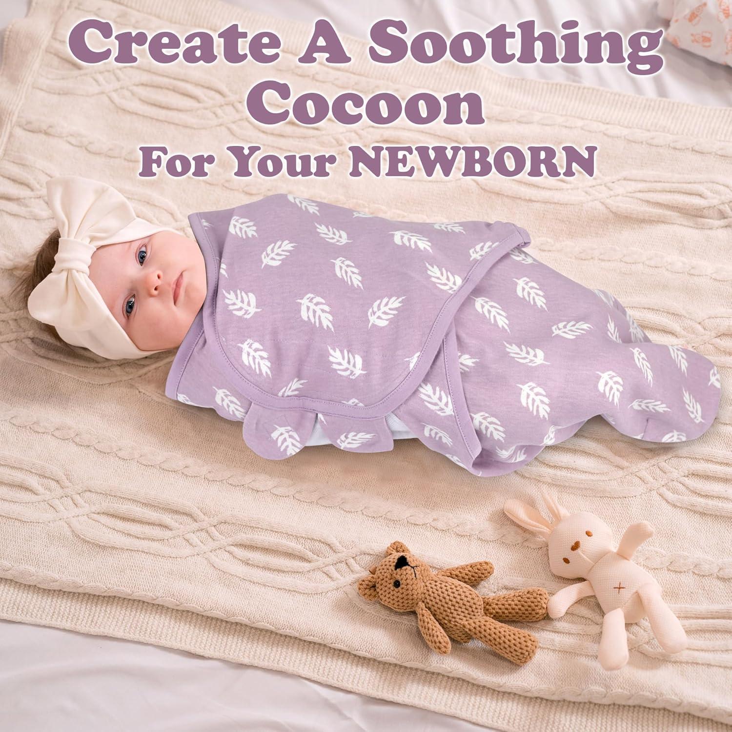 Mantas para Envolver Recién Nacidos Bublo Baby - Paquete de 3 Algodón Orgánico 0-3 meses