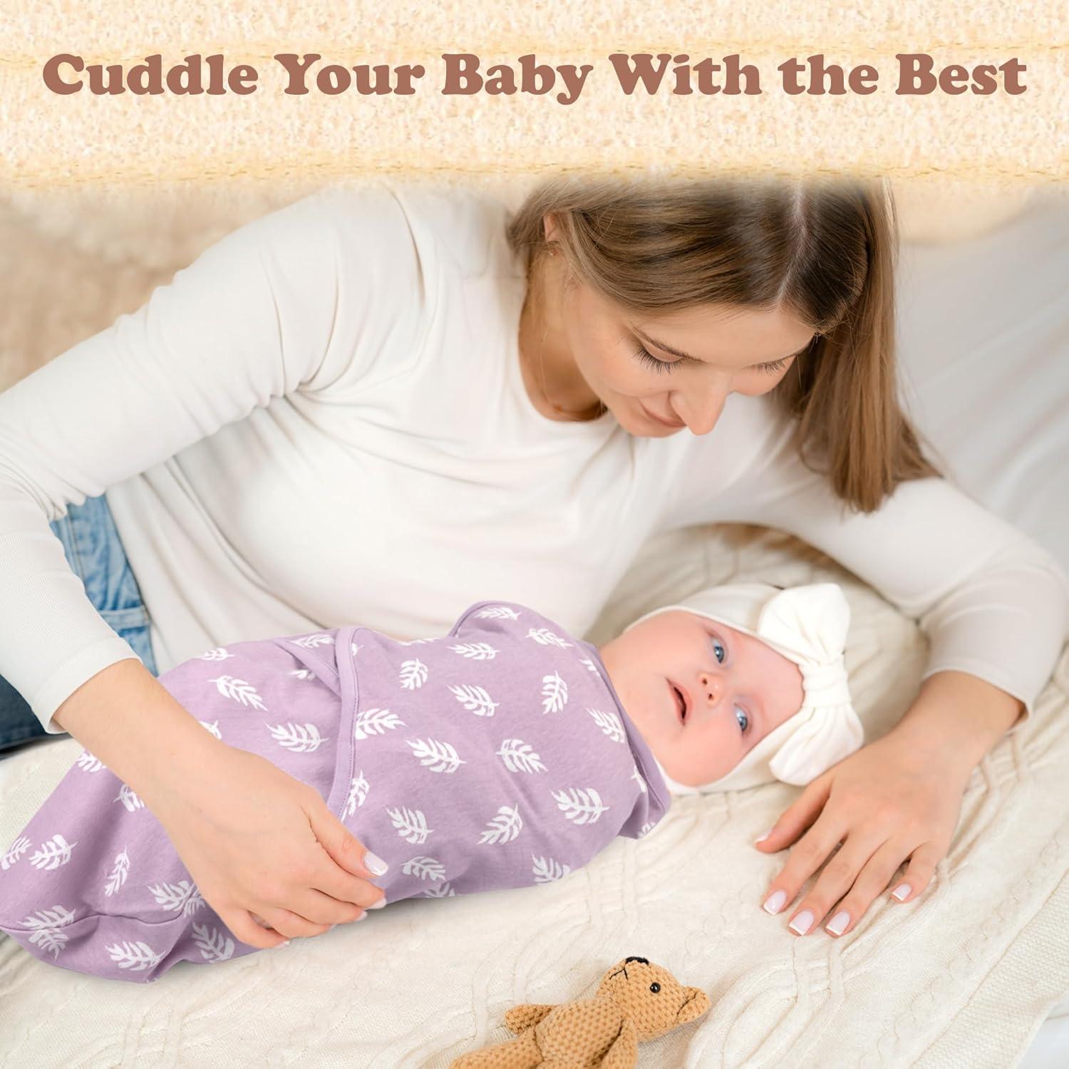 Mantas para Envolver Recién Nacidos Bublo Baby - Paquete de 3 Algodón Orgánico 0-3 meses