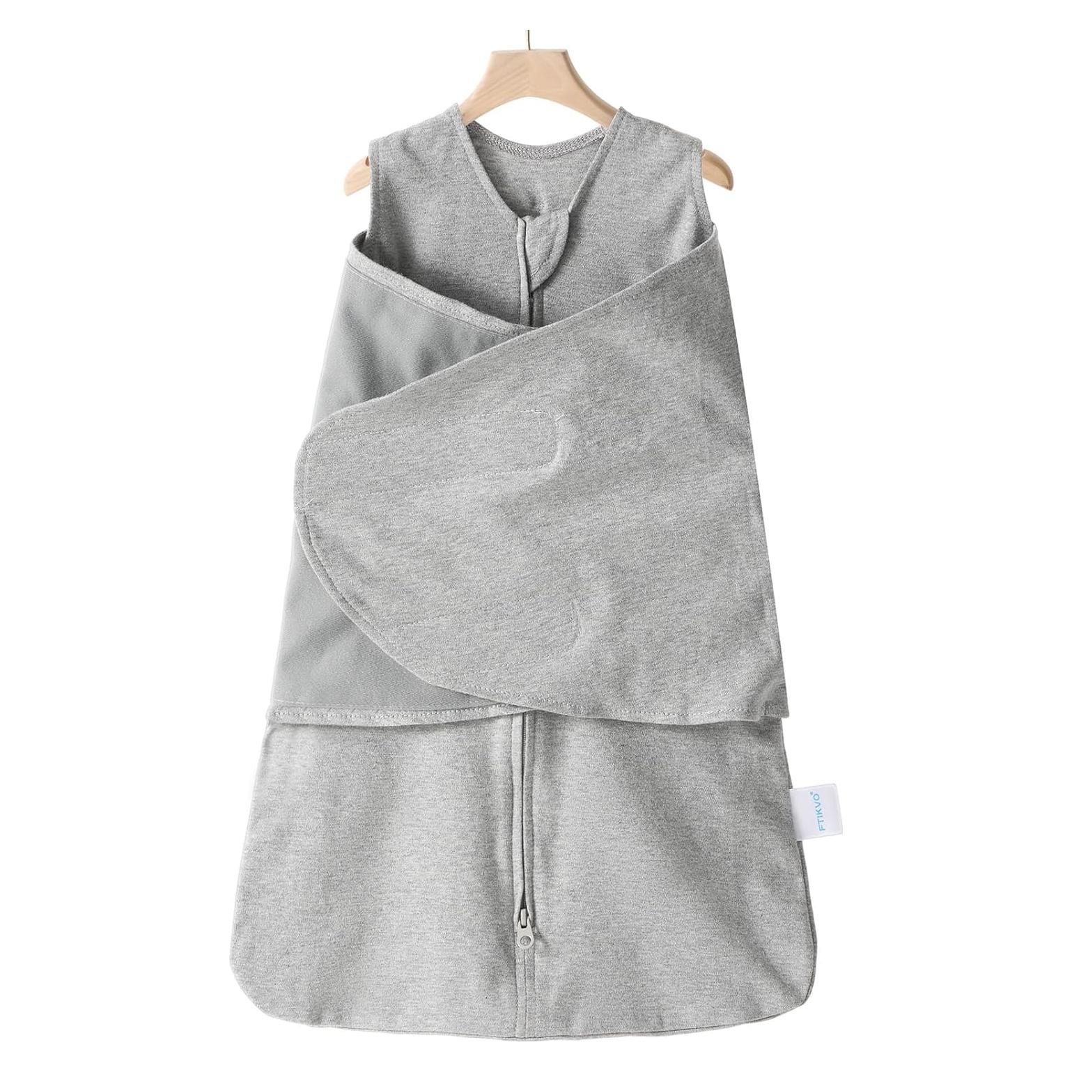 Manta de Envolver para Bebé Ftikvo 100% Algodón Gris 3-6 Meses