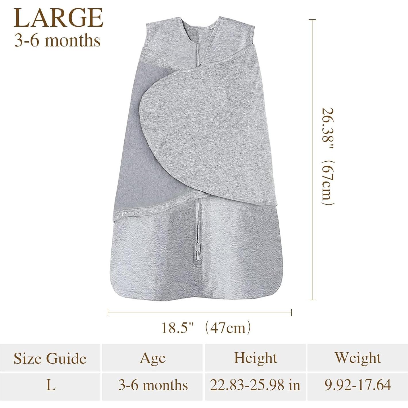 Manta de Envolver para Bebé Ftikvo 100% Algodón Gris 3-6 Meses