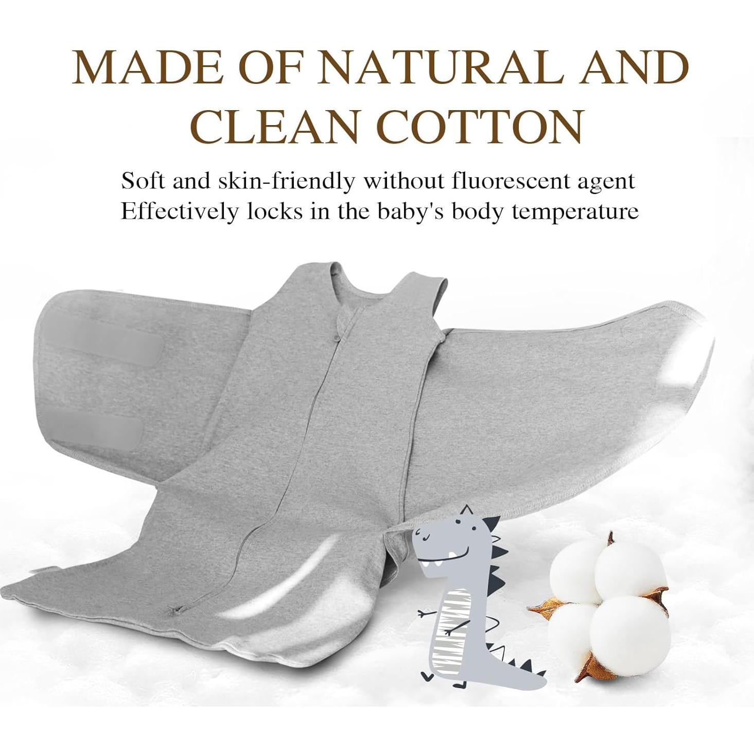 Manta de Envolver para Bebé Ftikvo 100% Algodón Gris 3-6 Meses