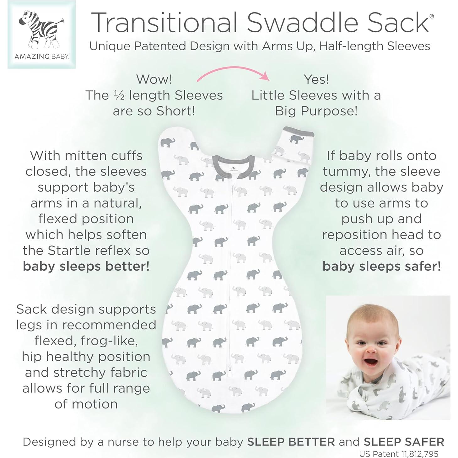 Saco de Envoltura Transicional Bebé Asombroso Mediano 3-6 Meses