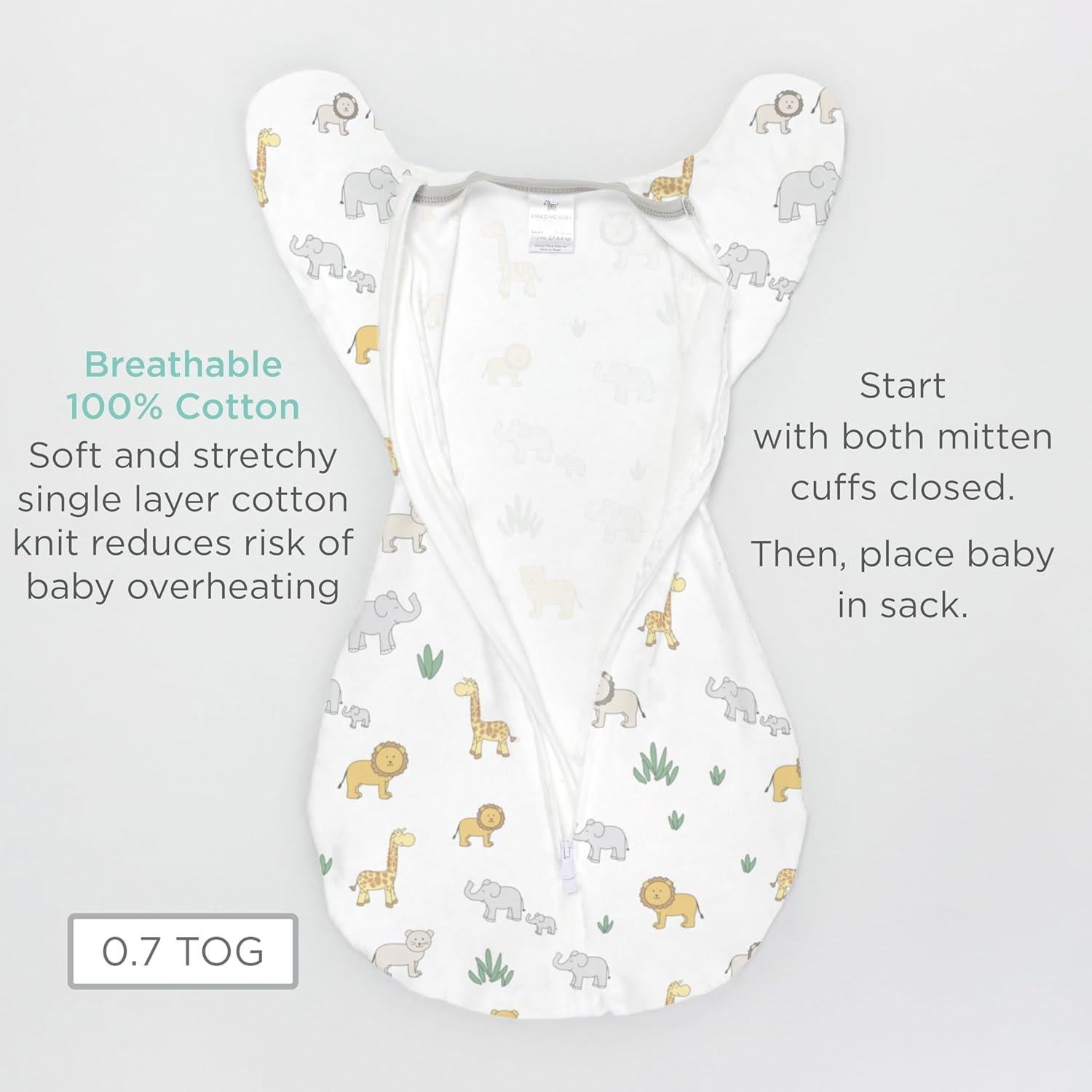 Saco de Envoltura Transicional Bebé Asombroso Mediano 3-6 Meses