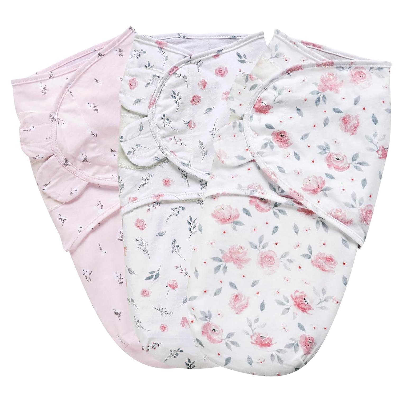 Saco de Dormir Swaddle PHF 100% Algodón Floral 3 Piezas