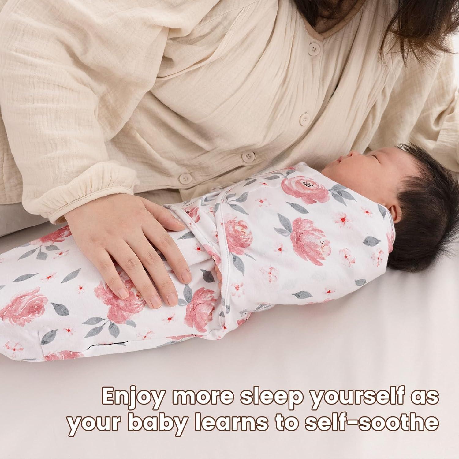 Saco de Dormir Swaddle PHF 100% Algodón Floral 3 Piezas