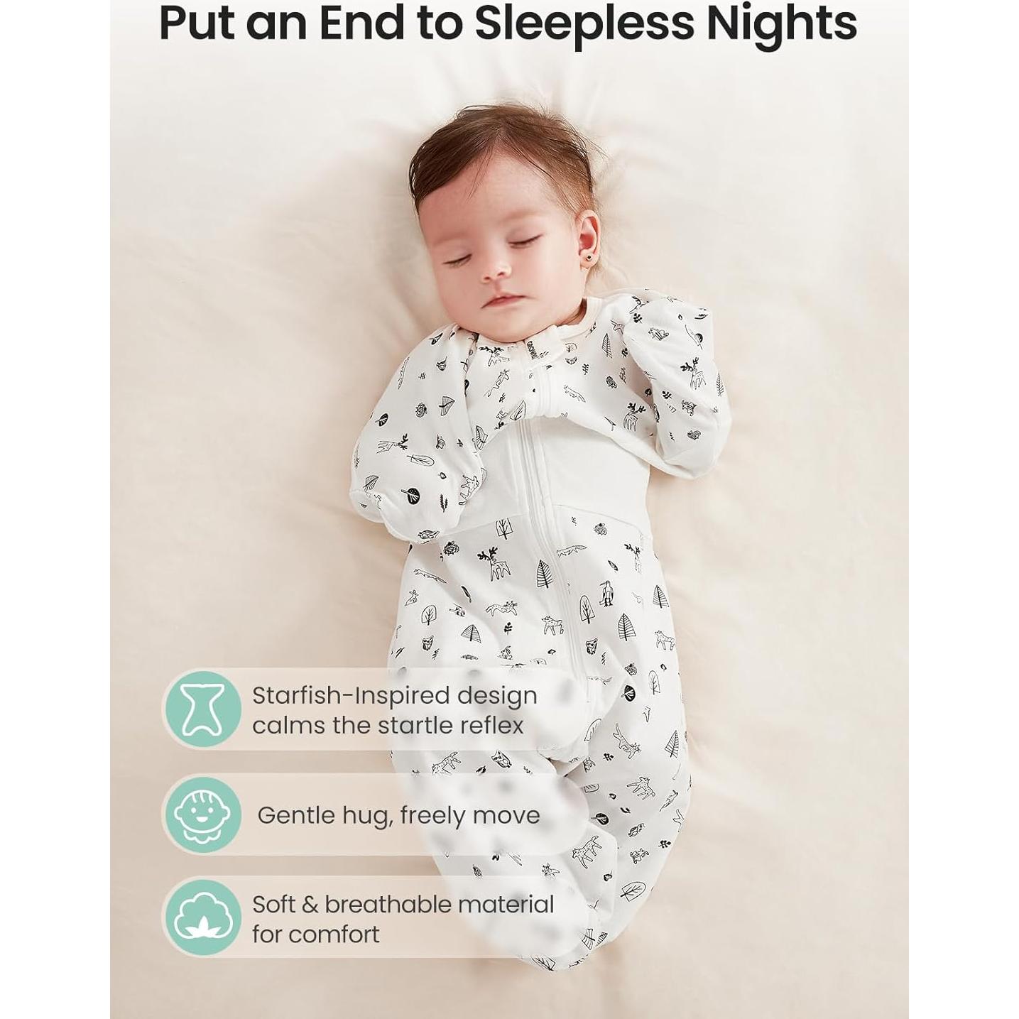 Saco de Sueño Swaddle GROWNSY Transicional 3-6 Meses Algodón