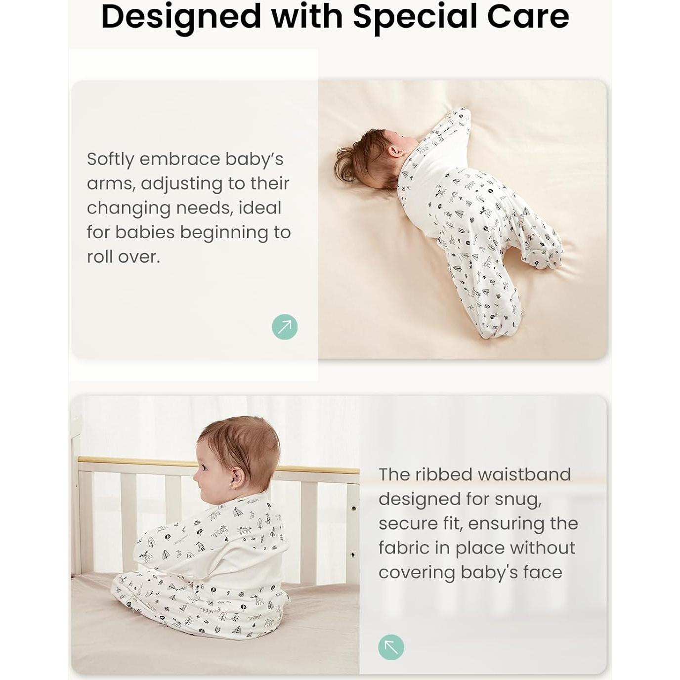 Saco de Sueño Swaddle GROWNSY Transicional 3-6 Meses Algodón