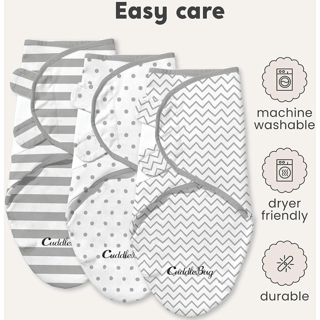 Mantas para Recién Nacidos CuddleBug - 100% Algodón, 3 Piezas