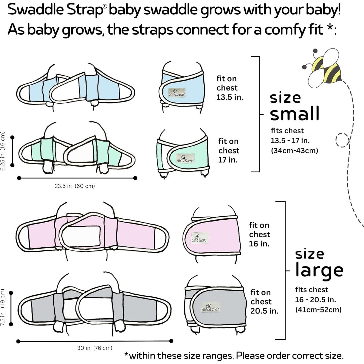 Correa de Envueltura para Bebés Anna & Eve - Algodón 100% - Grande