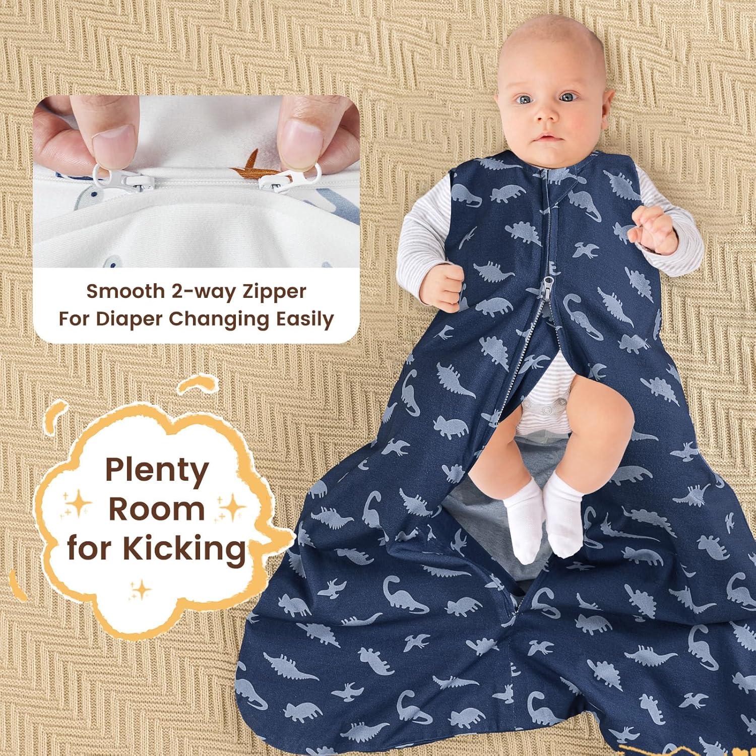 Saco de Dormir para Bebés PHF Algodón Orgánico 6-12 Meses Dinosaurio