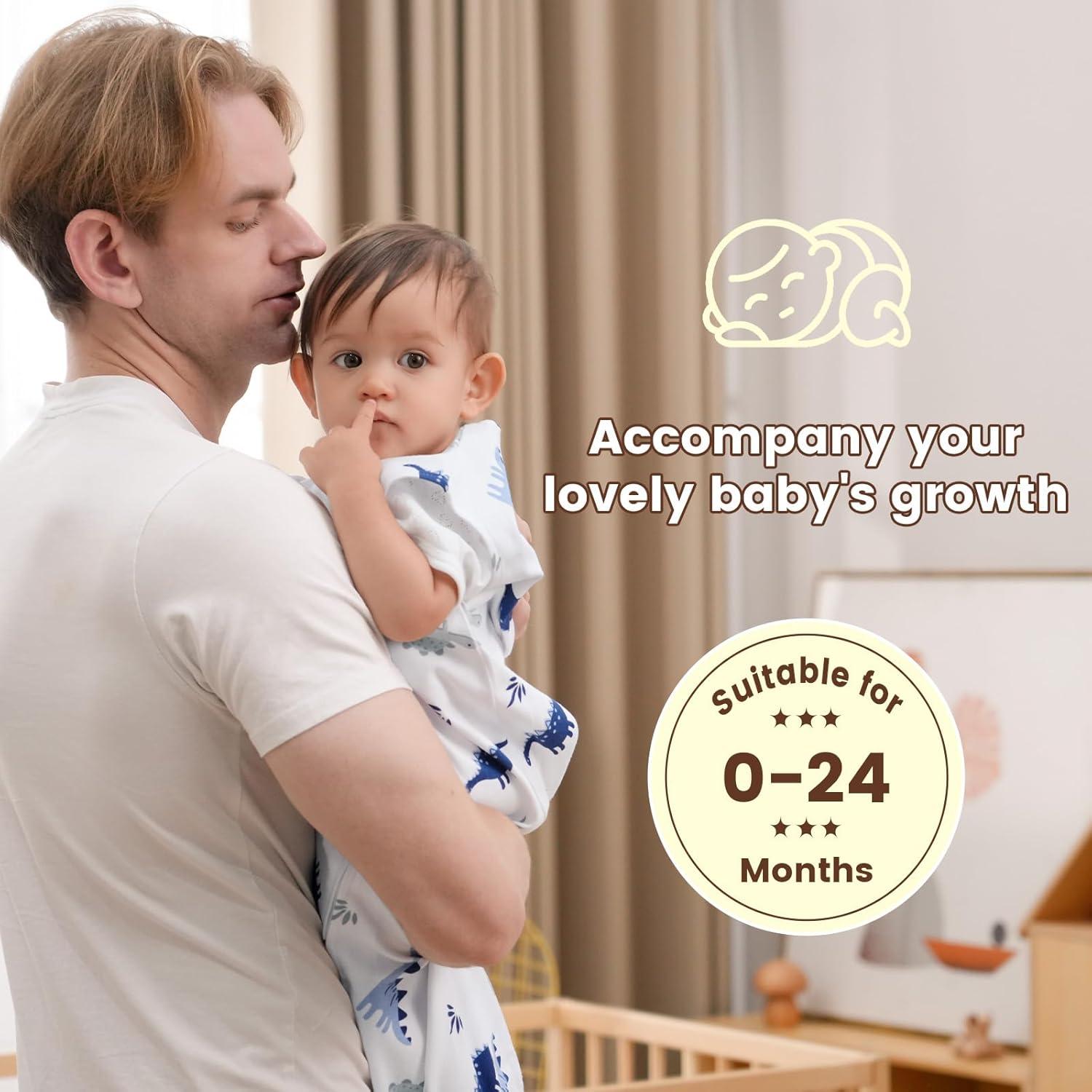 Saco de Dormir para Bebés PHF Algodón Orgánico 6-12 Meses Dinosaurio