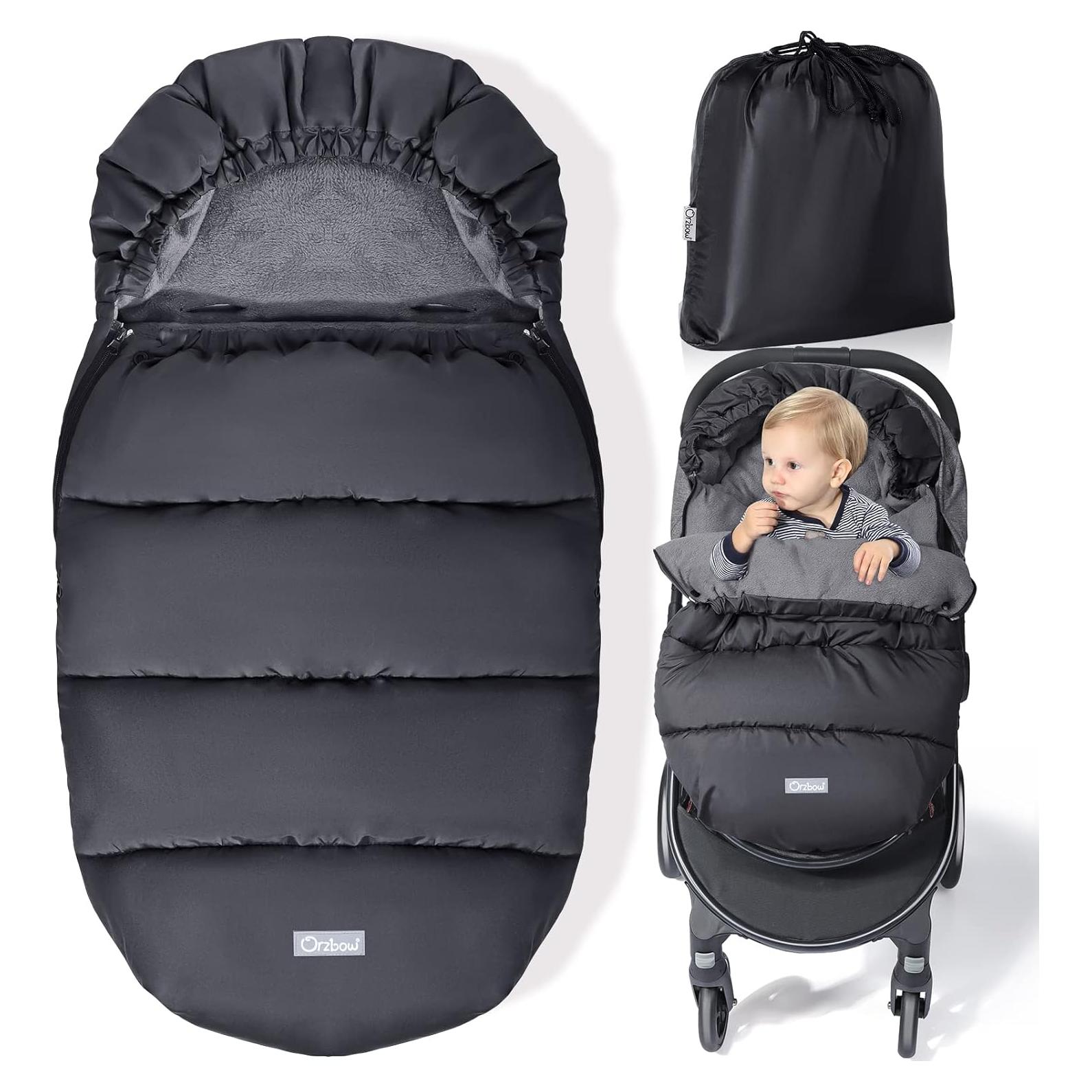 Saco de pies para cochecito Orzbow negro 90x48 cm invierno