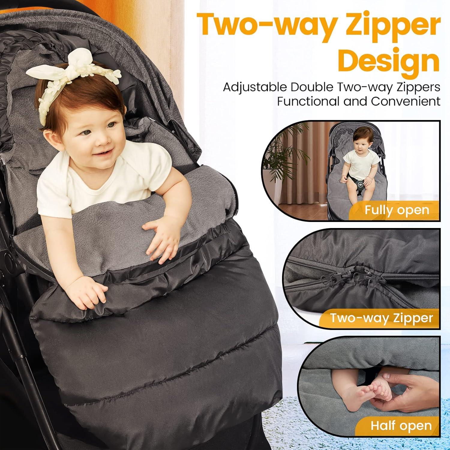 Saco de pies para cochecito Orzbow negro 90x48 cm invierno