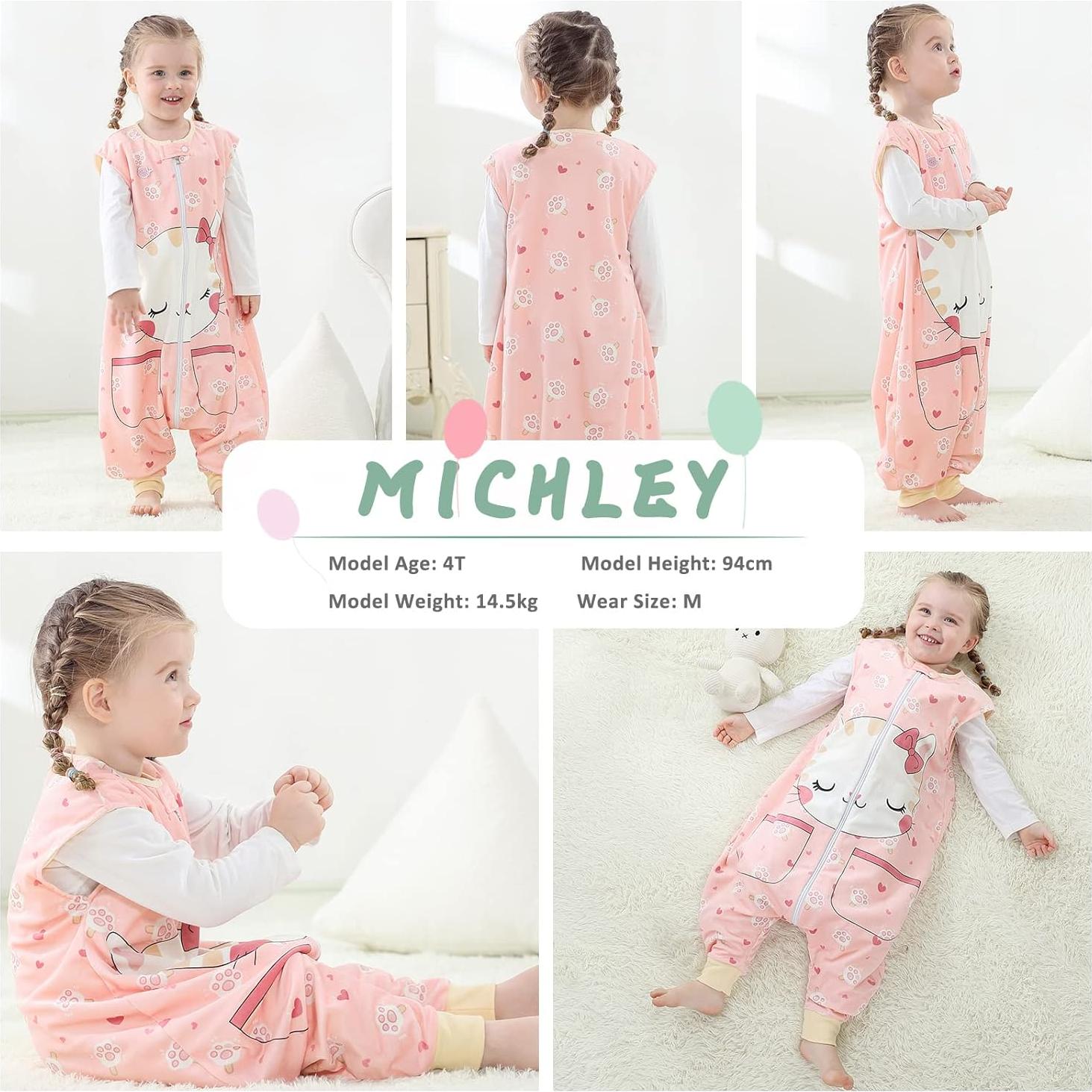 MICHLEY Saco de Dormir para Bebés Unisex 1-3 Años Gato