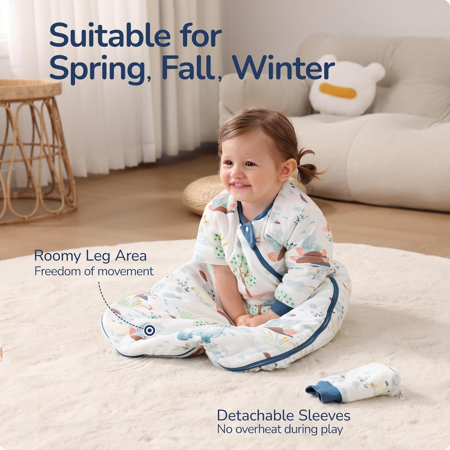 Saco de Sueño para Bebés 3-6 Meses Algodón Dinosaurio 1.0 TOG