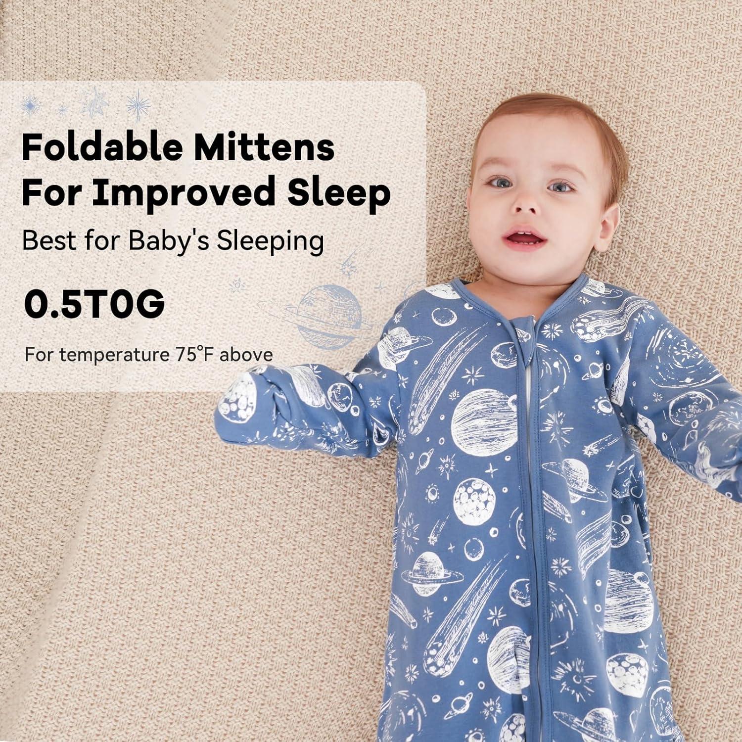 Saco de Sueño para Bebés Unnivoll 12-18 Meses Algodón 0.5 Tog