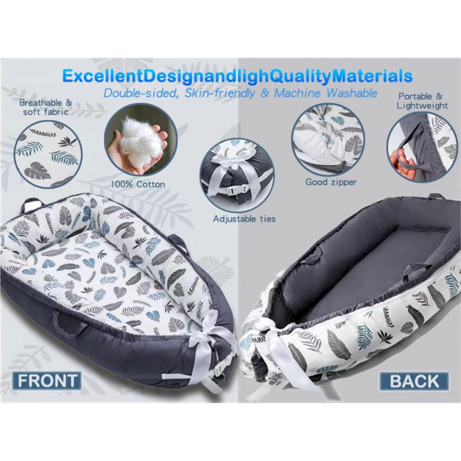 Funda Lounger para Bebé 0-24 Meses Algodón Orgánico Ajustable