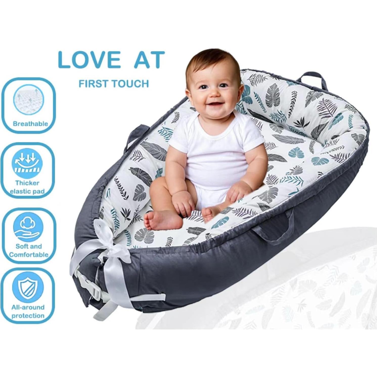 Funda Lounger para Bebé 0-24 Meses Algodón Orgánico Ajustable