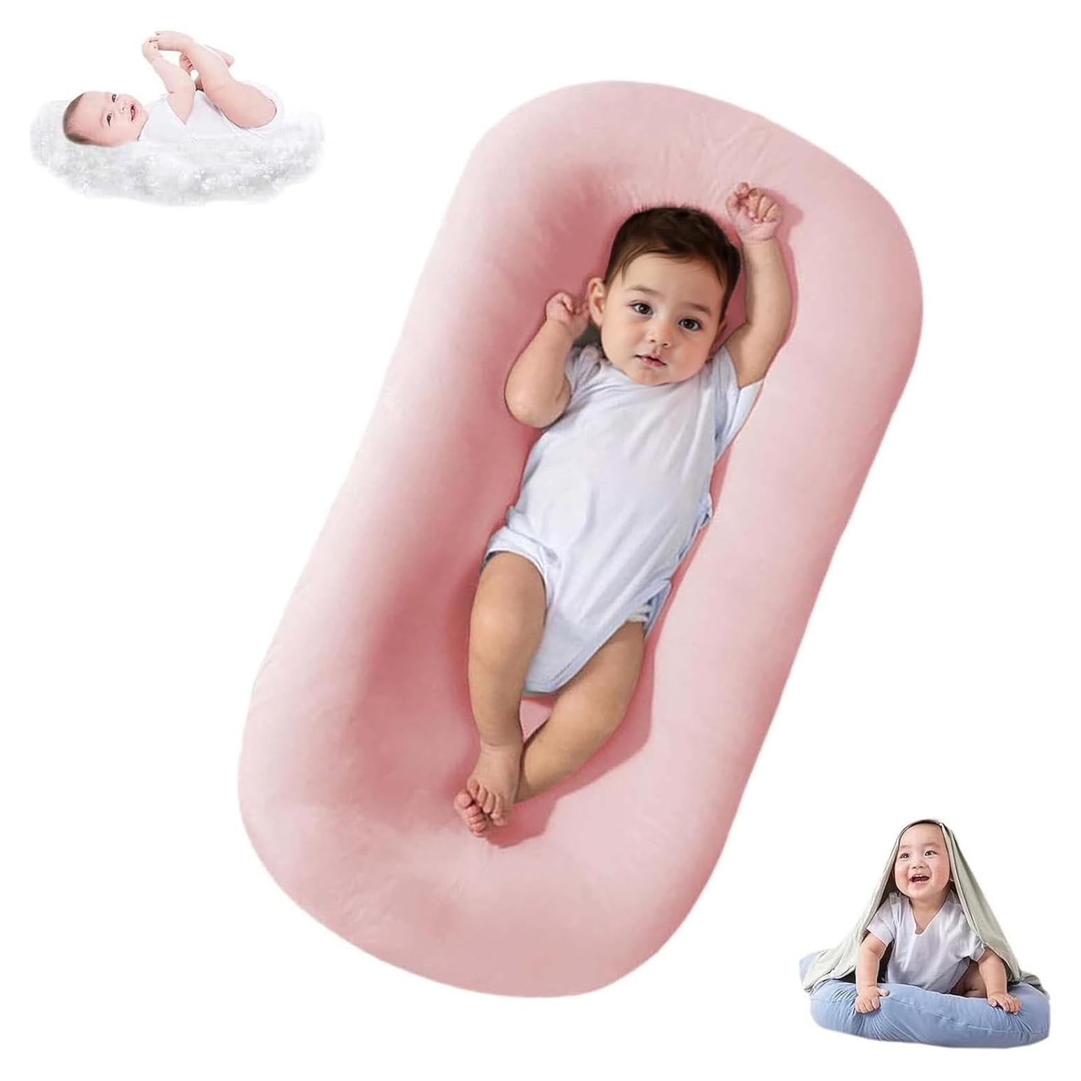 Lounger para Bebés Lucakuins Rosa Algodón Orgánico 0-24 Meses