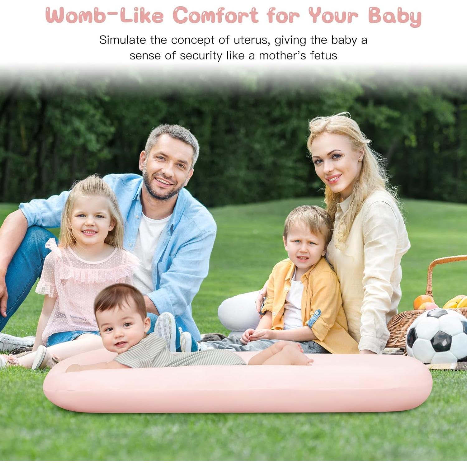 Lounger para Bebés Lucakuins Rosa Algodón Orgánico 0-24 Meses