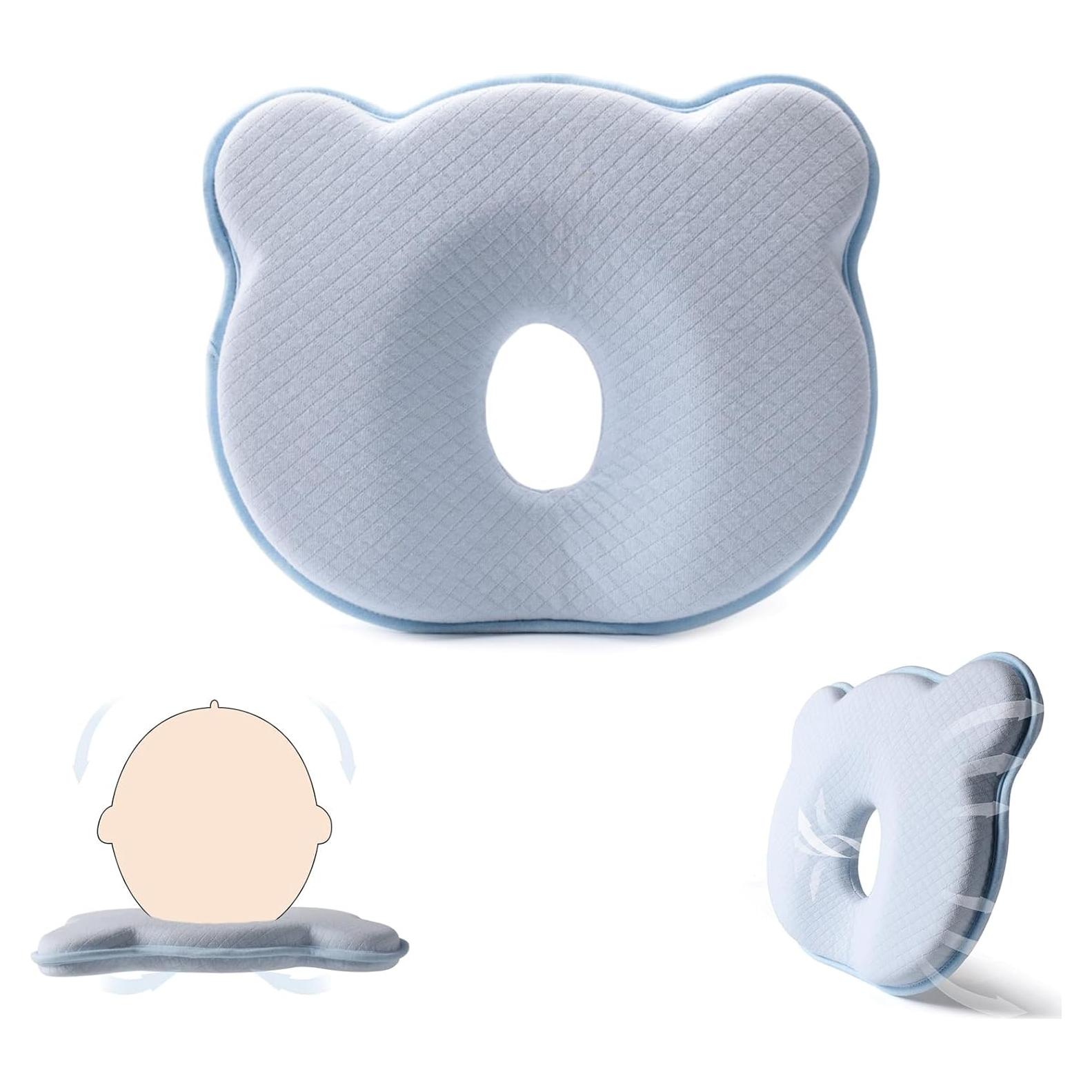 Almohada de Espuma de Memoria Yevclihds para Bebés Azul